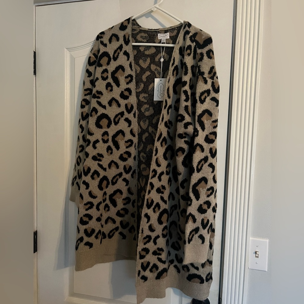 NWT Mud Pie leopard print cardigan